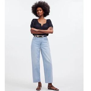 Madewell The Perfect Vintage High Rise Wide Leg Crop Jeans Light Rigid 33 NWOT